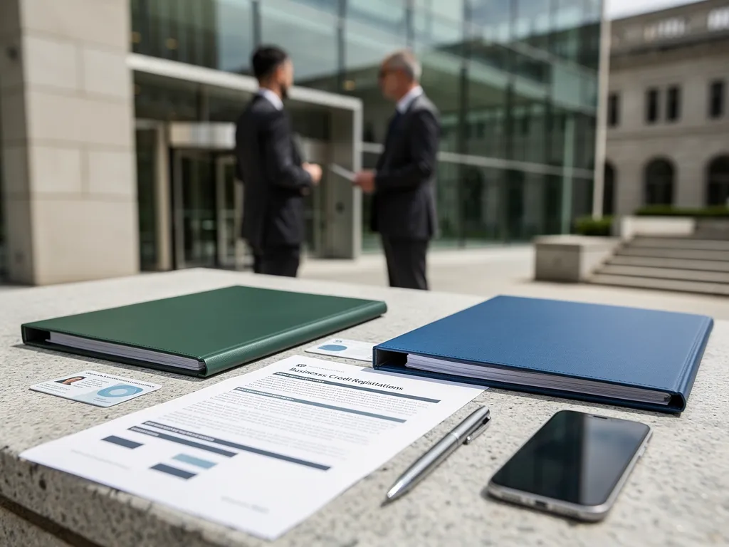 Business owner signing LLC formation documents next to a new bank account form
