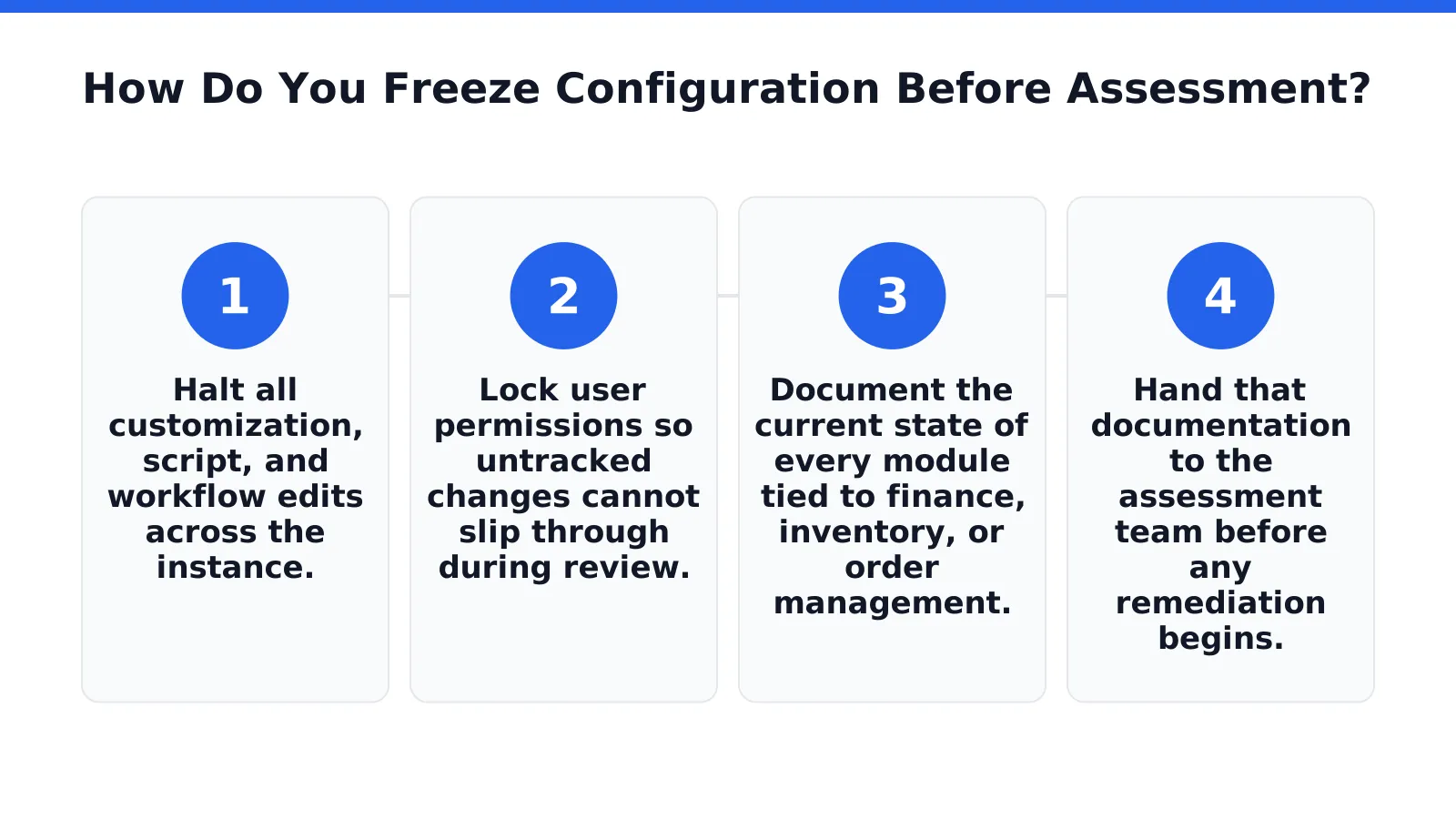 How Do You Freeze Configuration Before Assessment