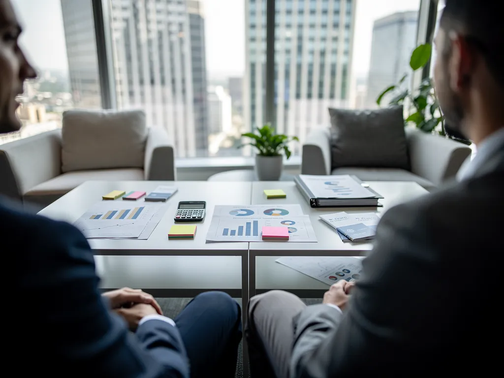 Consultant connecting a business owner with a network of lenders