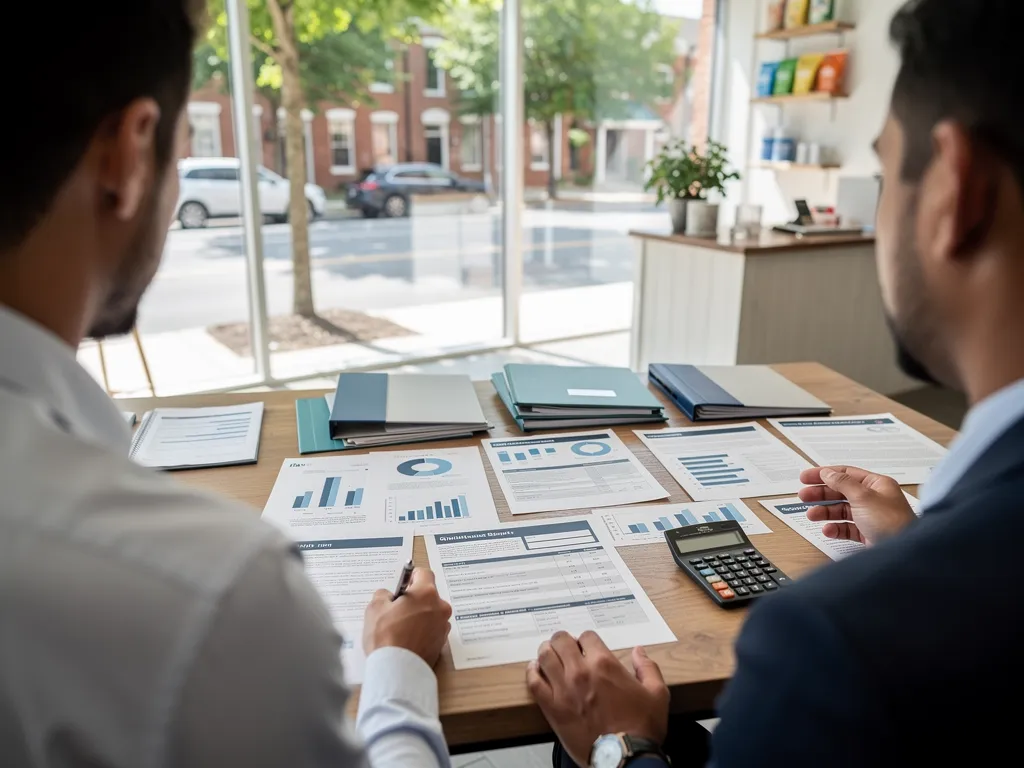 Advisor walking a client through a business credit building checklist