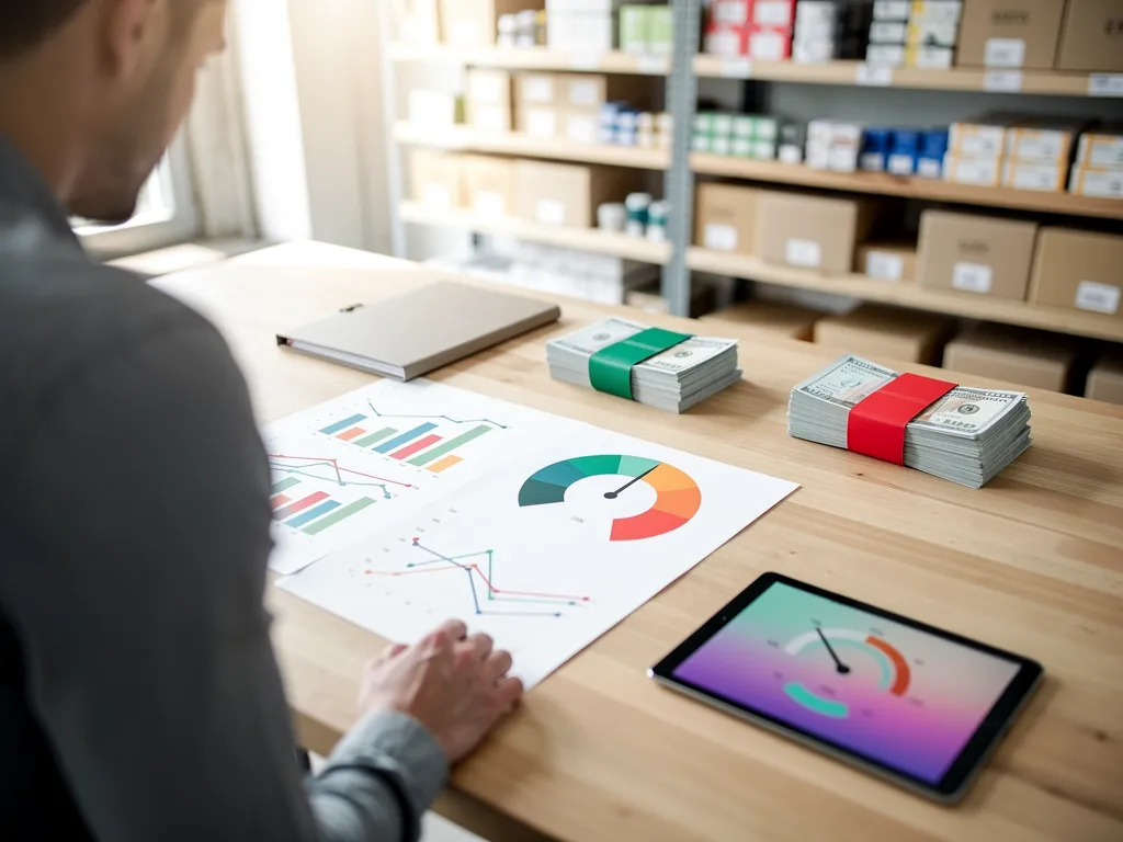 Lender reviewing a business loan application and credit score report