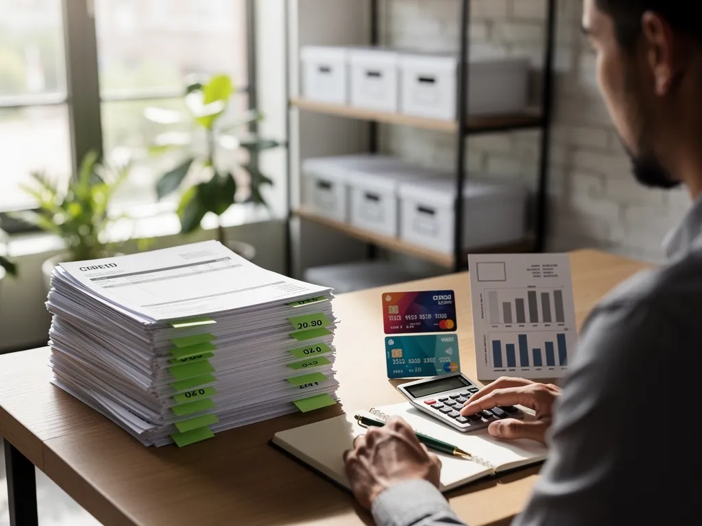 Business owner analyzing payment history and credit utilization reports