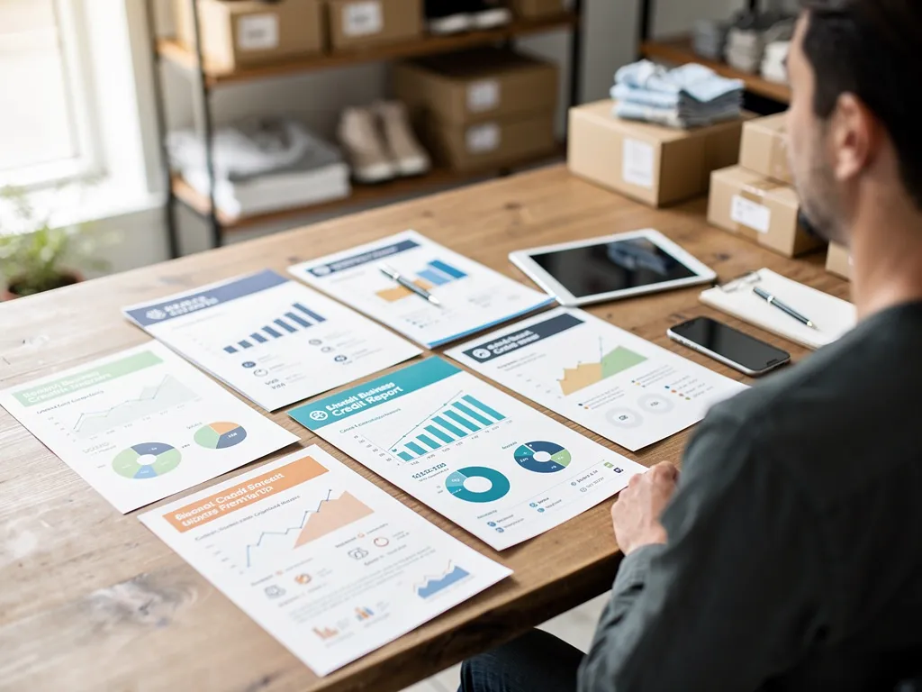 Business owner logging into an online portal to pull credit bureau reports