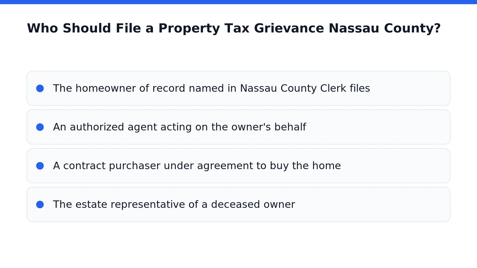 Who Should File a Property Tax Grievance Nassau County