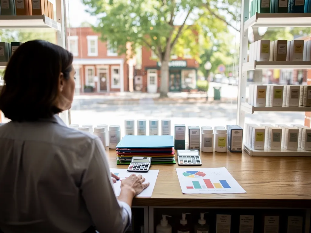 Loan officer reviewing a business qualification checklist with an owner