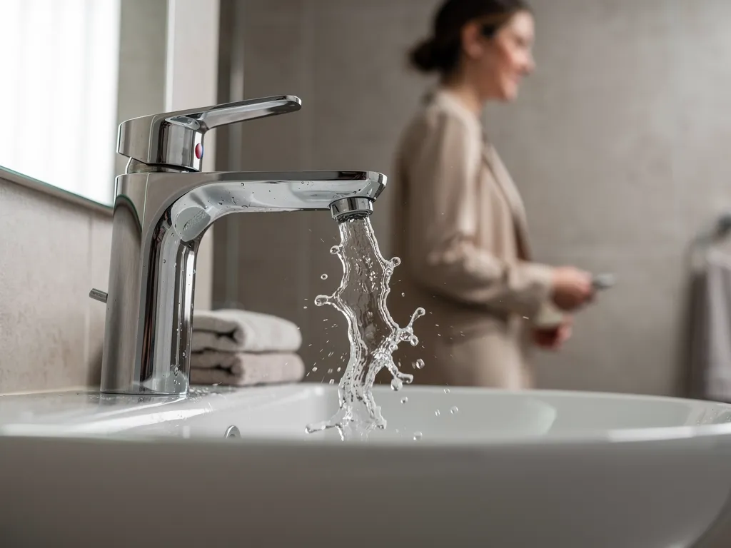 Faucet sputtering water mixed with air bubbles