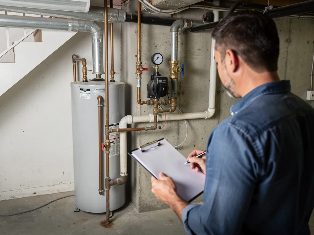 Homeowner writing down water system symptoms before a service call
