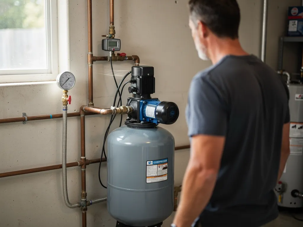 Well pressure switch and controls mounted near a pump system