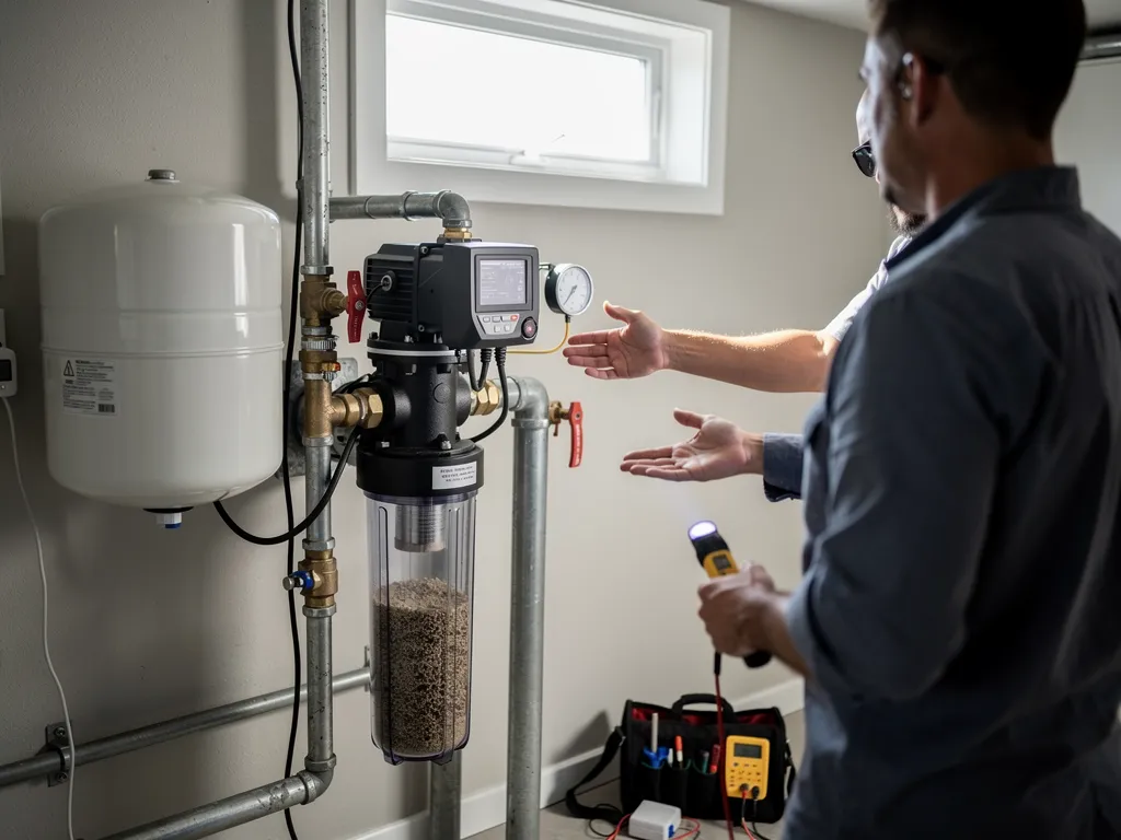 Licensed well technician inspecting a pump system in Barrie
