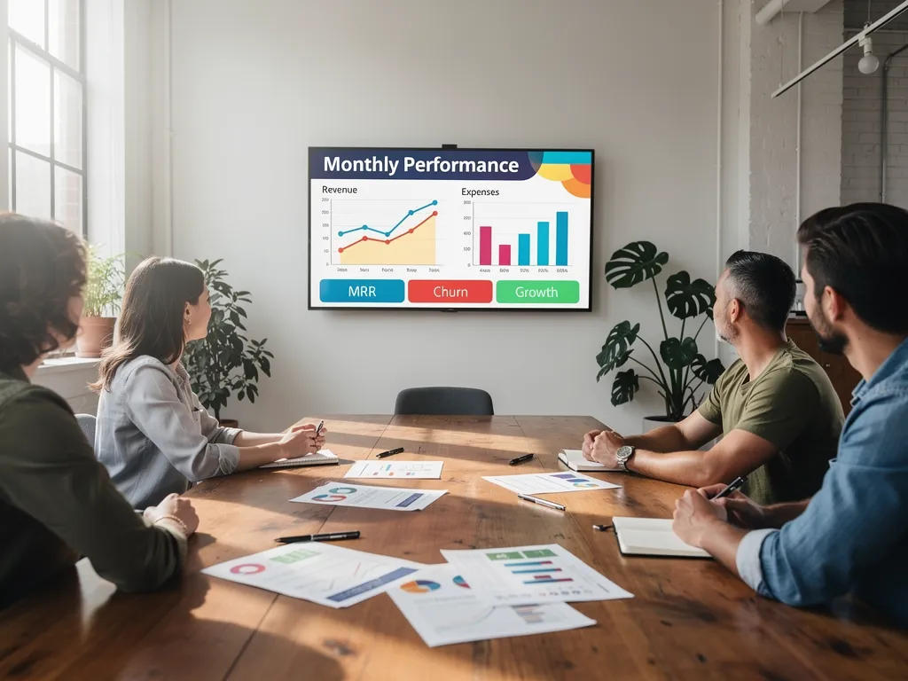 Upward trending growth chart with a business owner planning finances