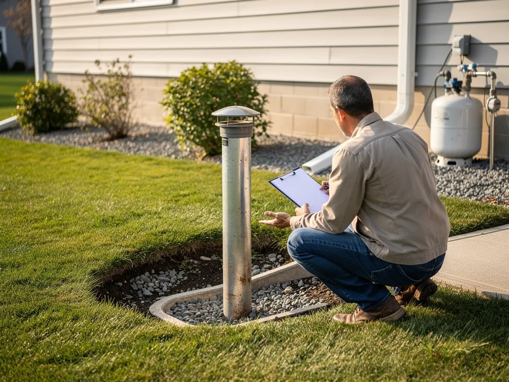 Wellhead cap and drainage area inspected to prevent well water pressure issues