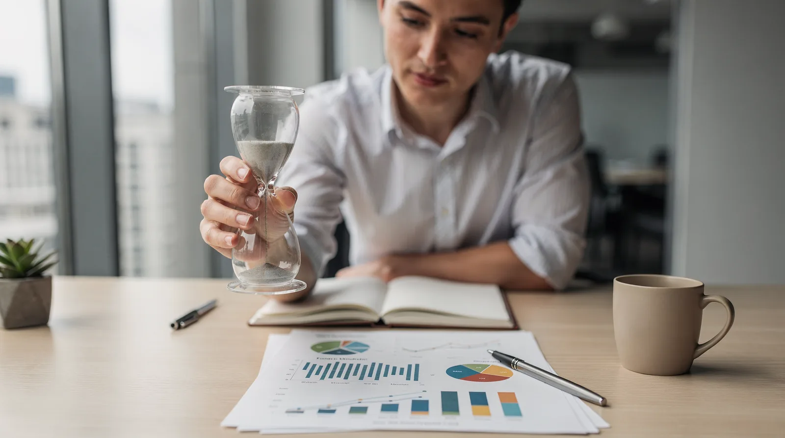 Business owner reviewing SEO performance metrics on a laptop