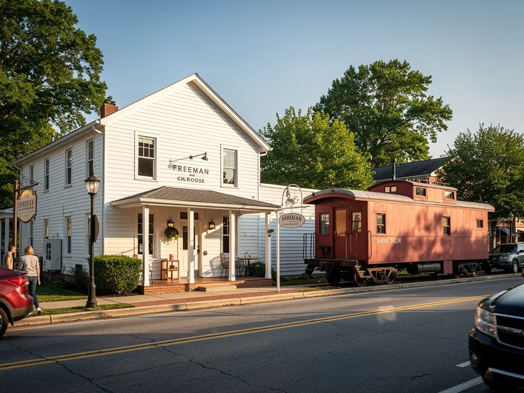 Historic Church Street storefronts in downtown Vienna contrasted with suburban Oakton homes