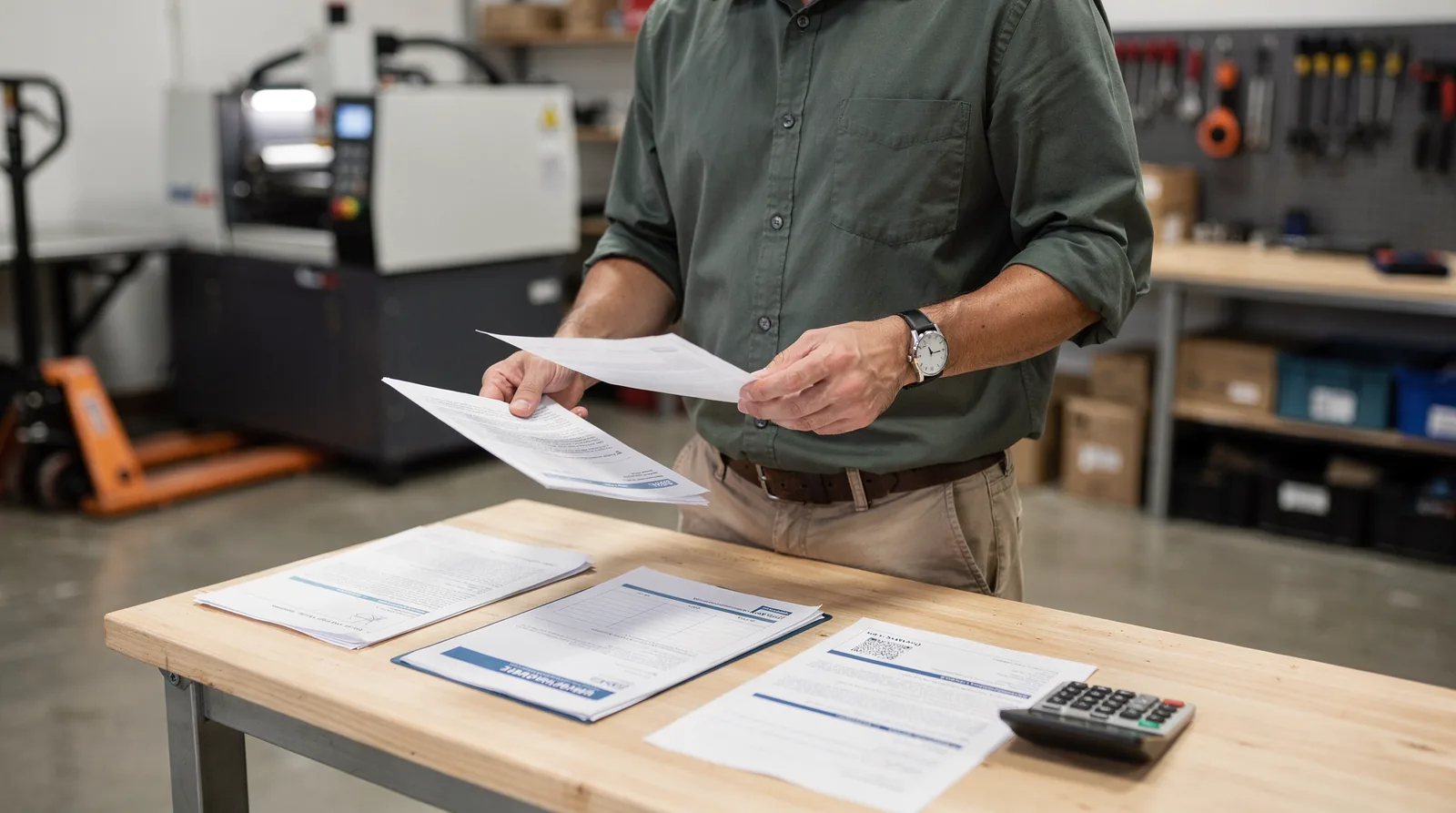 Business advisor reviewing a credit profile checklist with a startup founder