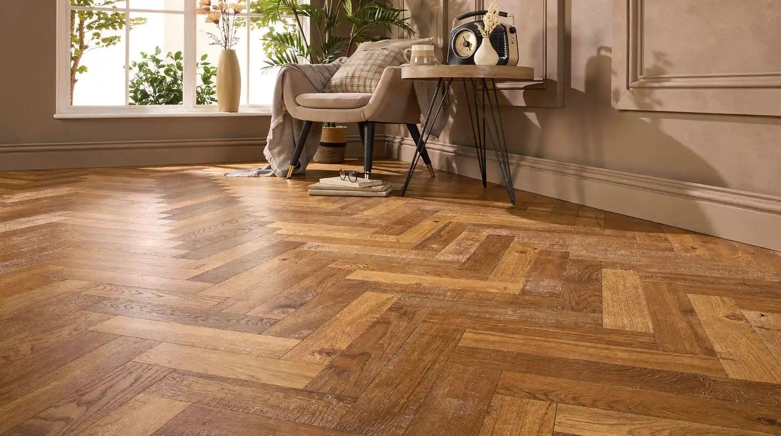 Herringbone engineered wood flooring adds luxury and sophistication to almost any room through its distinctive