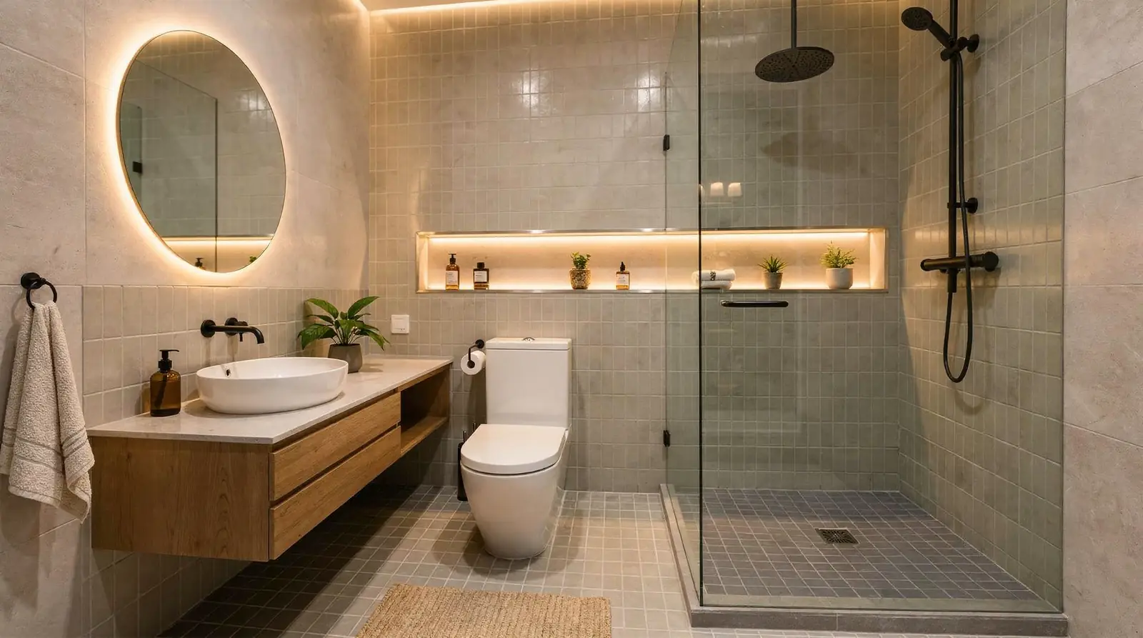 Defining dry and wet zones within a bathroom promotes material durability, enhances safety, and makes