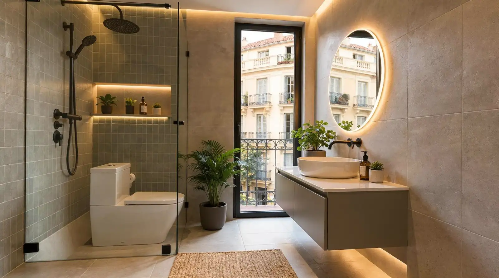 A bathroom should be comfortable, hard-wearing, safe, and easy to maintain — qualities that should
