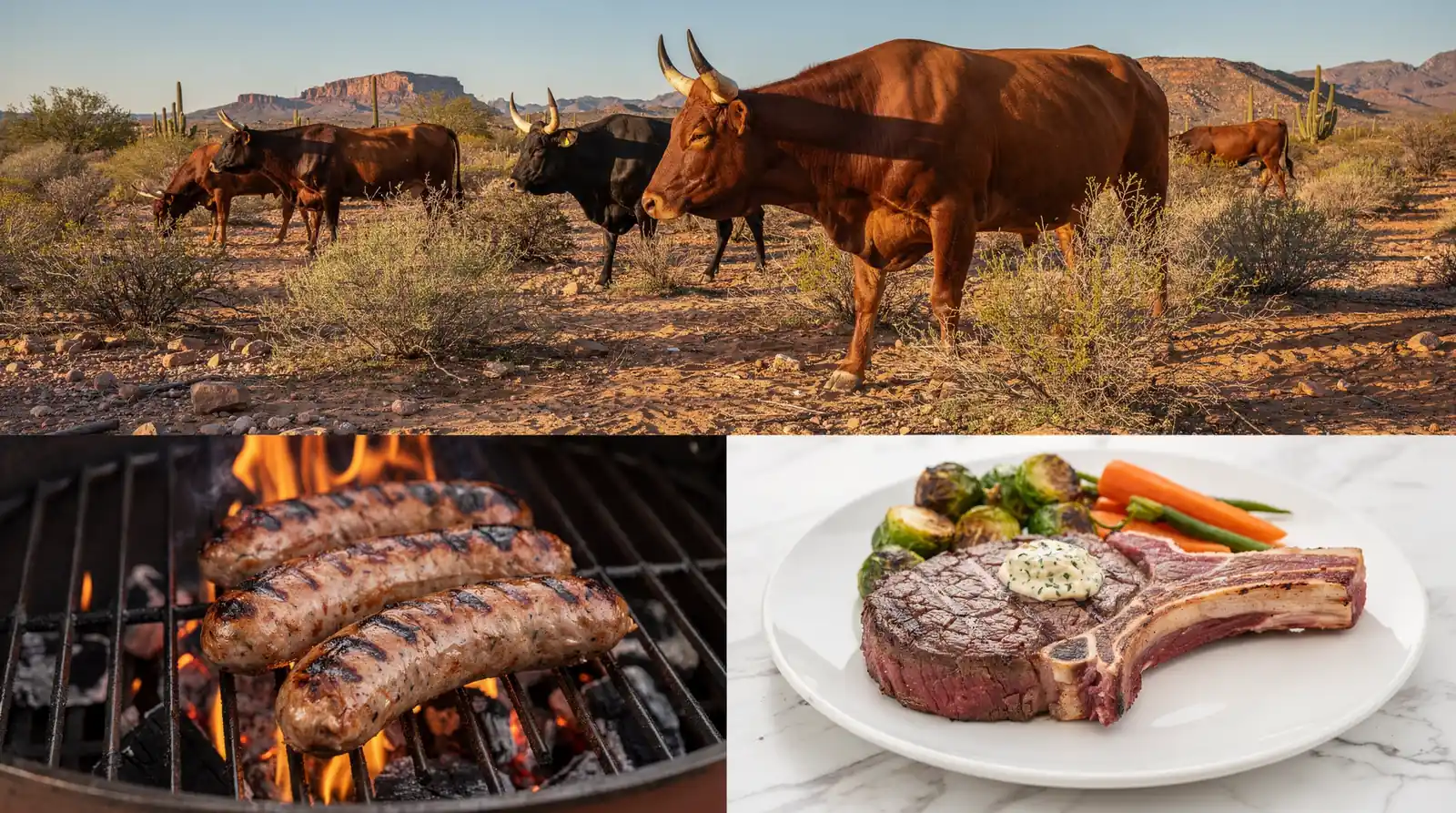 Corriente cattle graze on natural desert plants without artificial irrigation or fertilizers, reducing the environmental