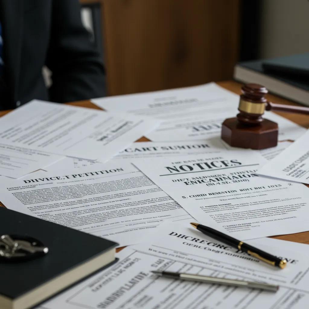 Variety of legal documents relevant to process serving in Cardiff