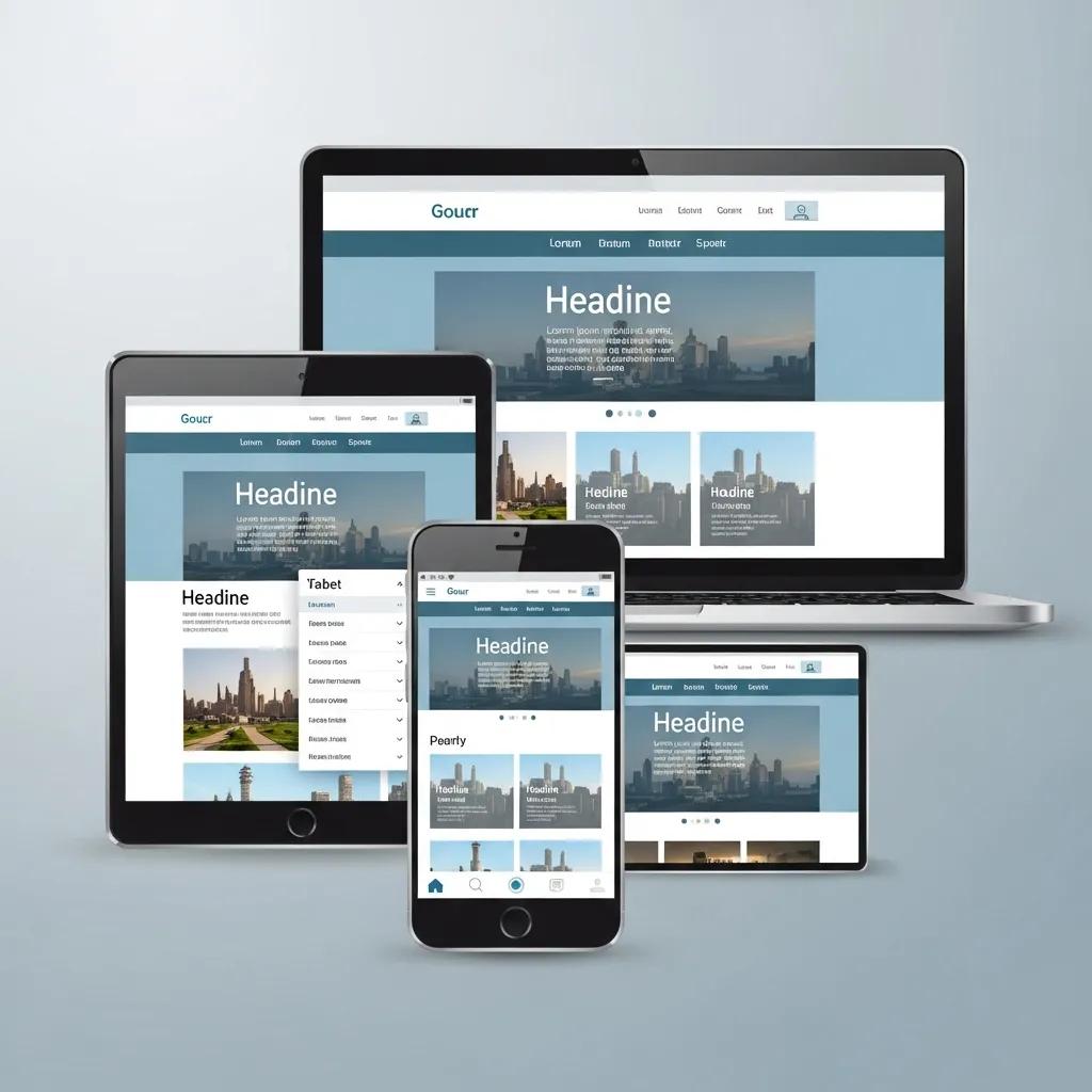 Multiple devices displaying a responsive website to show consistent user experience