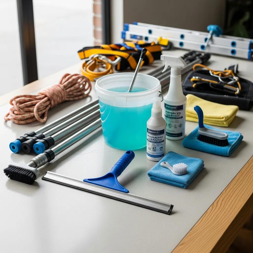 Various window cleaning tools representing different pricing models