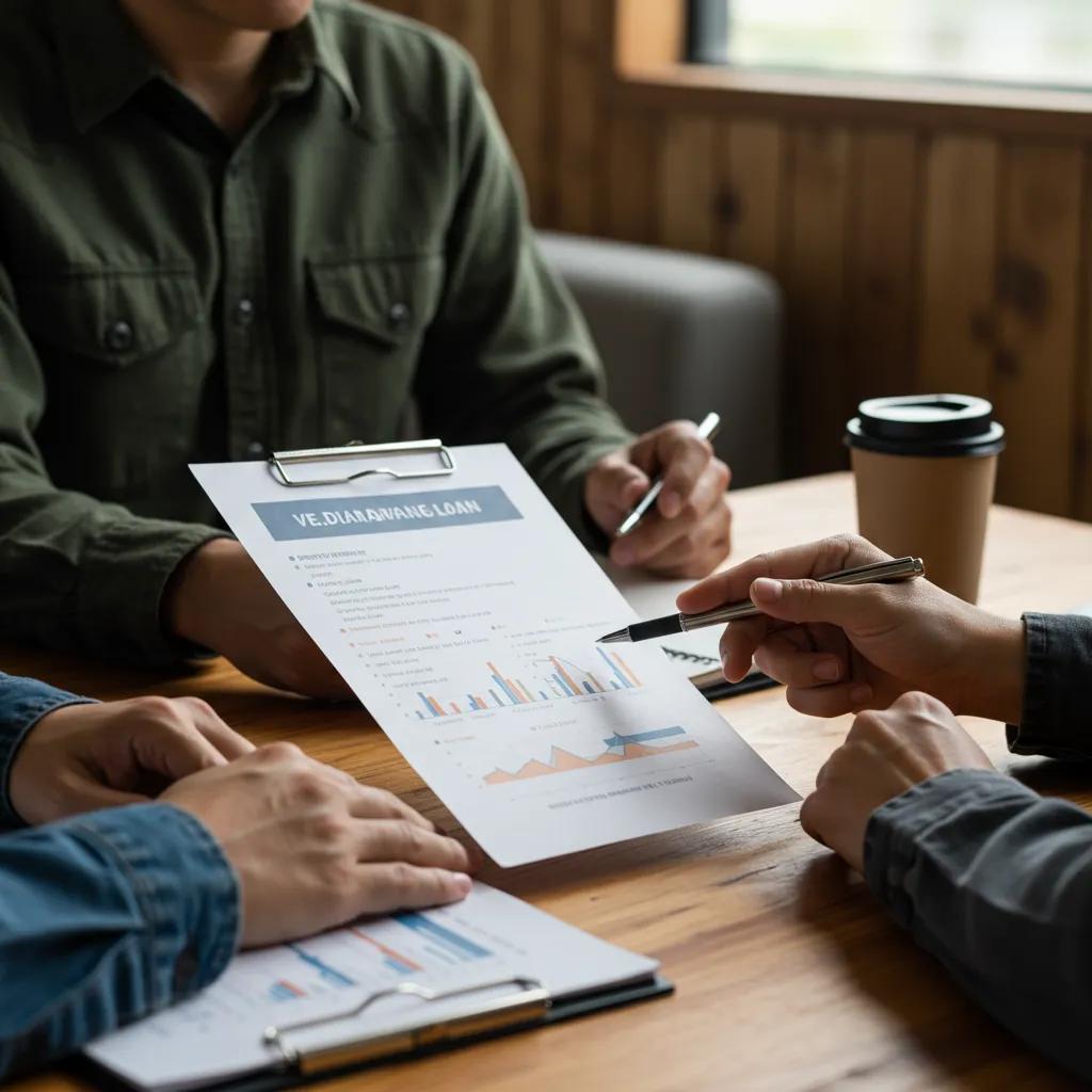 Veteran discussing VA loan benefits with a financial advisor Veteran discussing VA loan benefits with a financial advisor