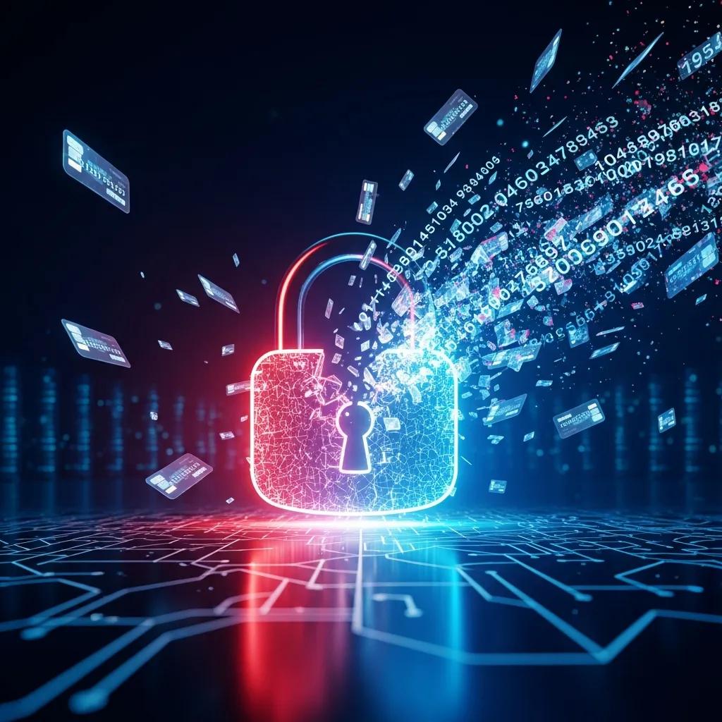 Illustration of a data breach leaking phone numbers