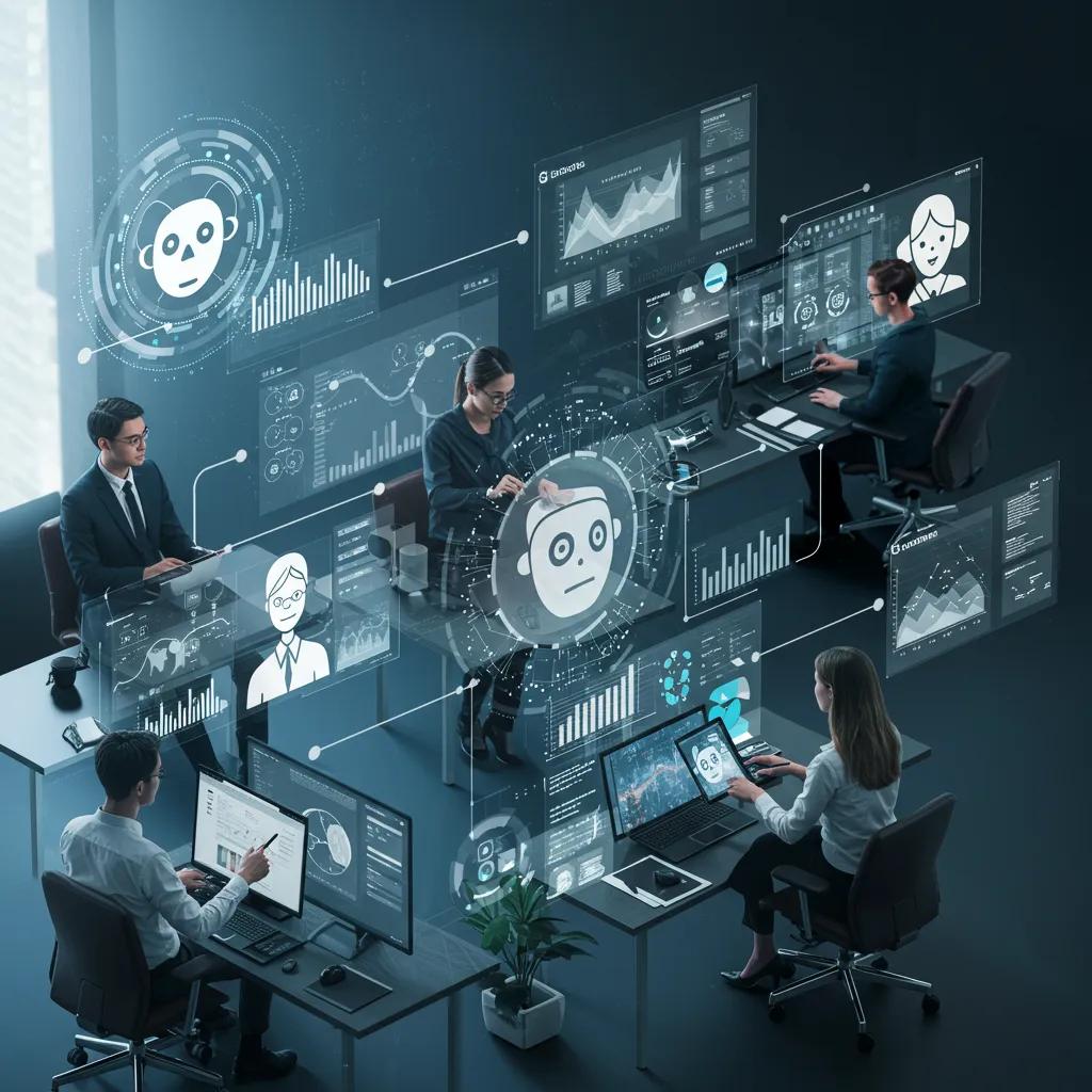 Visual representation of AI chatbot integration with business systems Visual representation of AI chatbot integration with business systems