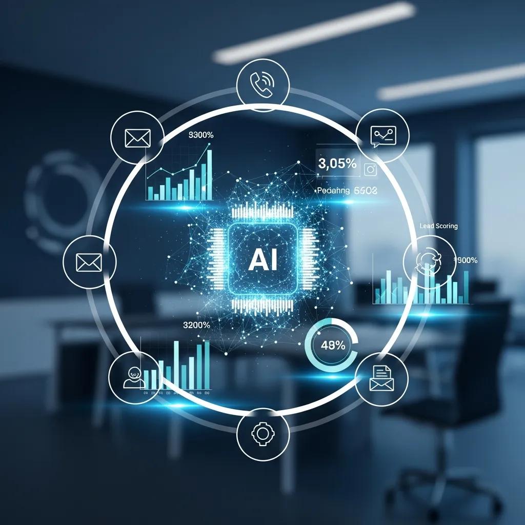Diagram showing AI-powered personalisation and lead scoring flow
