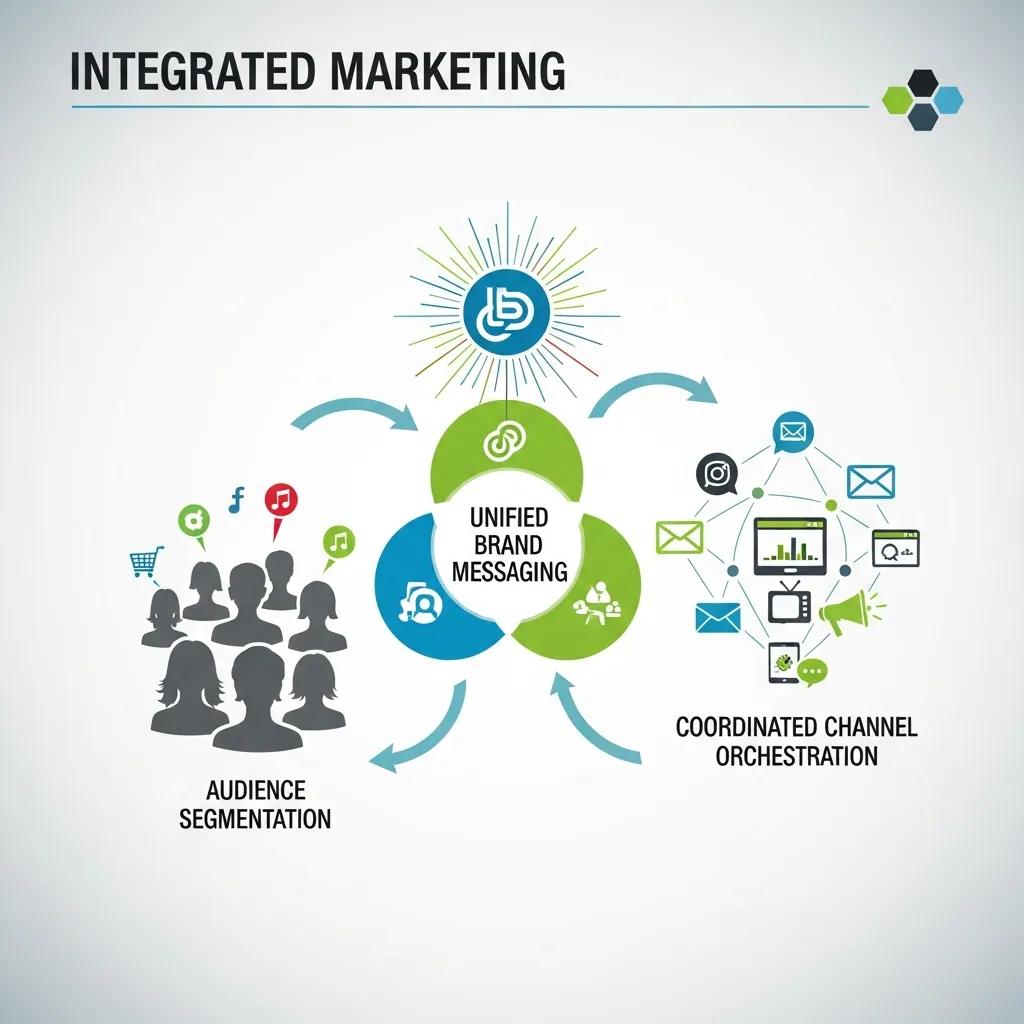 Diagram showing core elements of an integrated marketing strategy