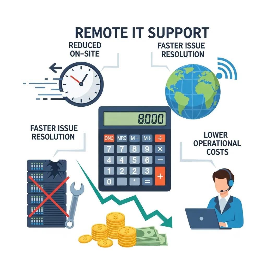 Visual representation of cost efficiency in remote IT support services