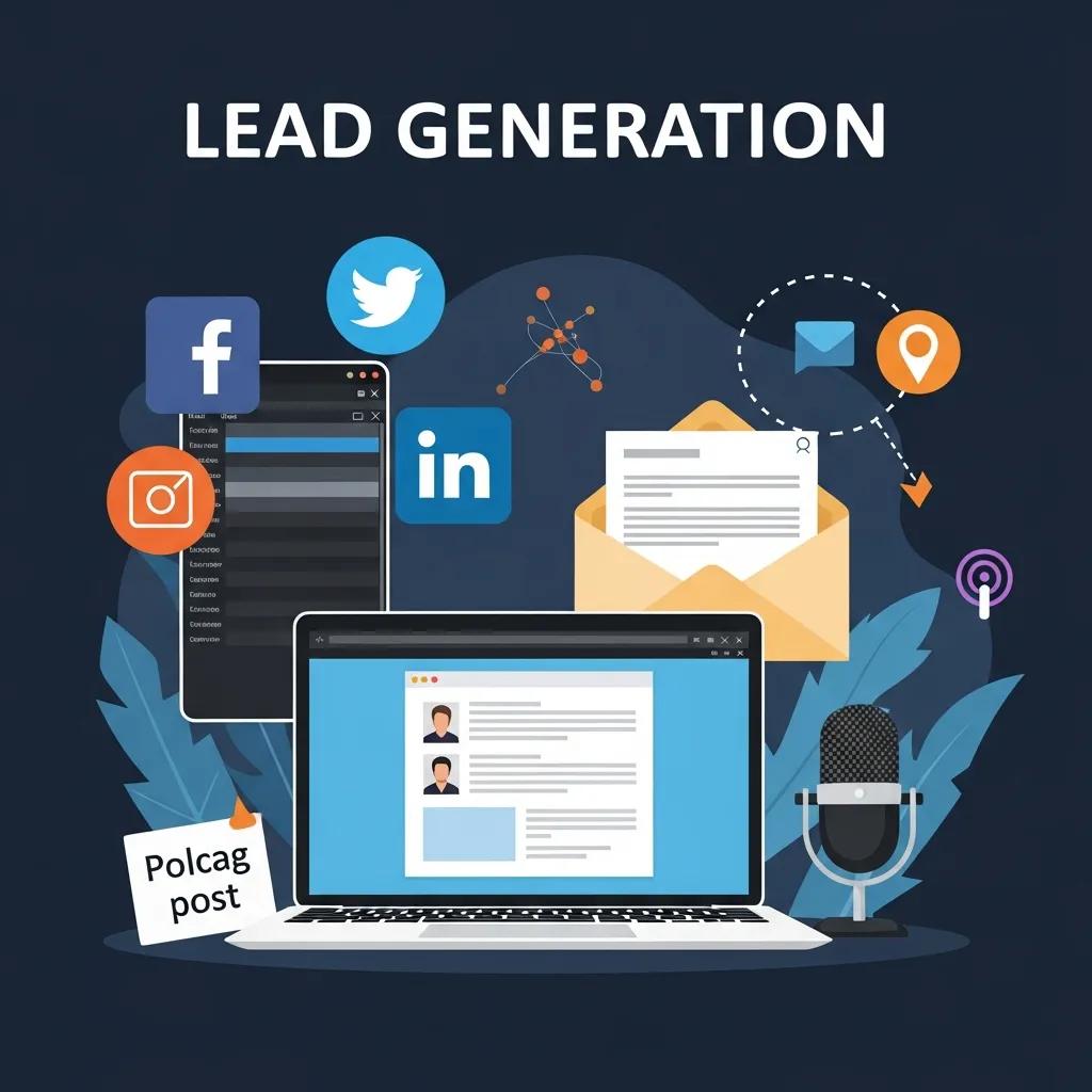 Visual representation of effective B2B lead generation strategies in action