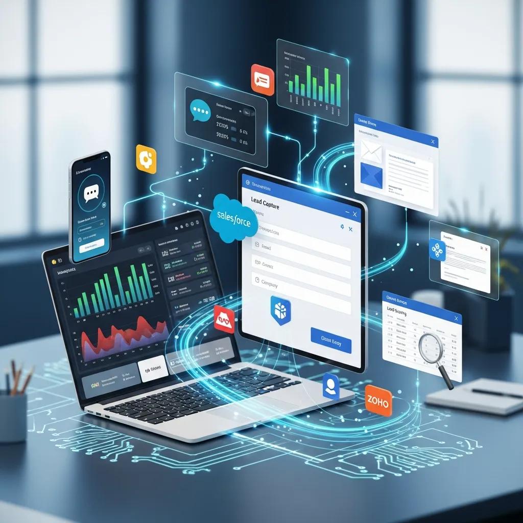 Visual representation of key features in effective lead generation software, highlighting tools and integrations