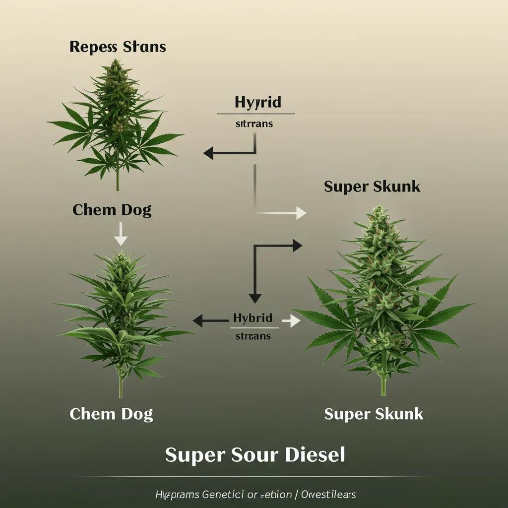 Close-up of Super Sour Diesel cannabis bud with citrus fruits and spices, illustrating its flavor profile