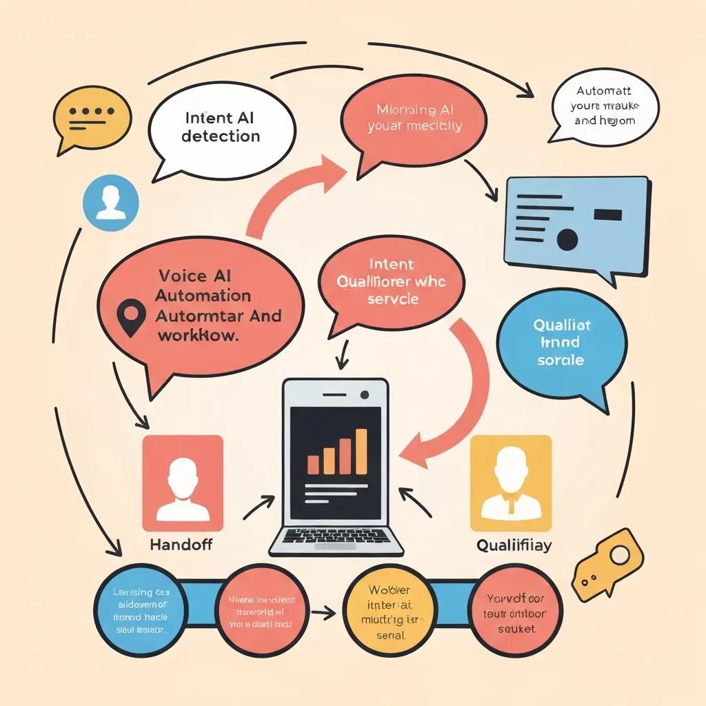 Diagram of a voice AI workflow converting calls into qualified leads and tasks
