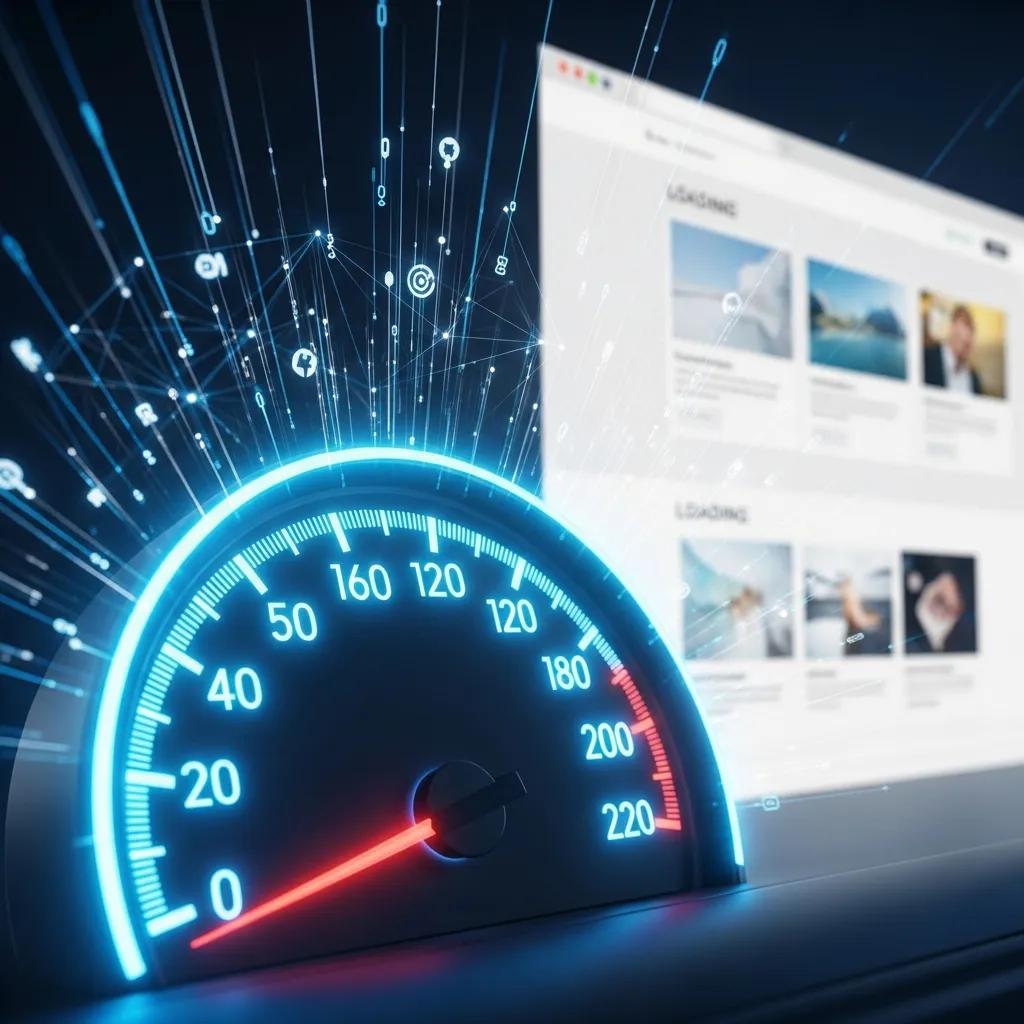 Graphic showing website speed optimisation and Core Web Vitals