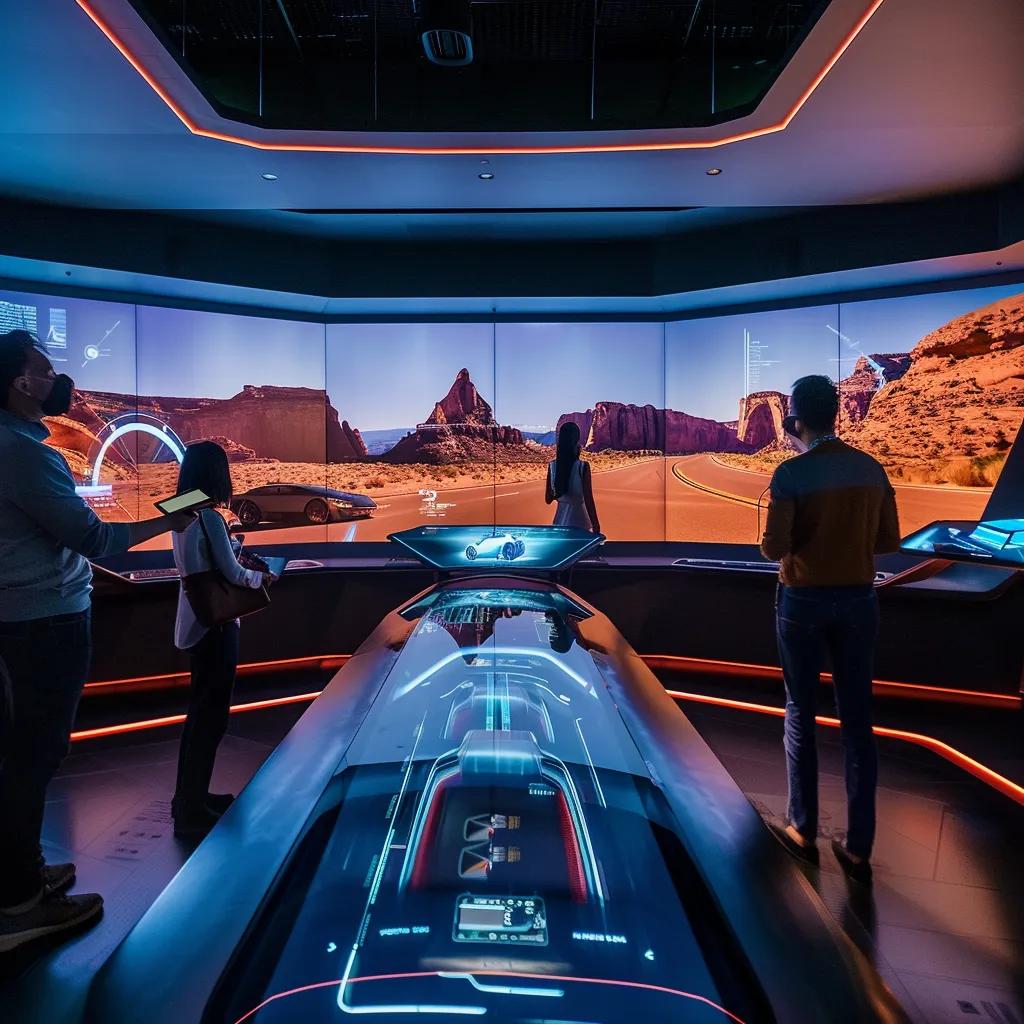 Immersive experiential marketing setup with custom thermoformed display and visitors interacting