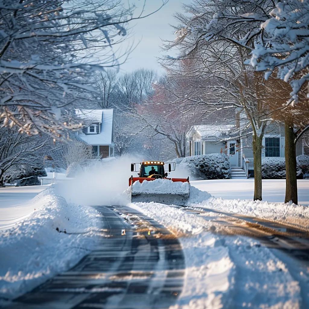 Professional snow removal service clearing a driveway in Cambridge MN during winter