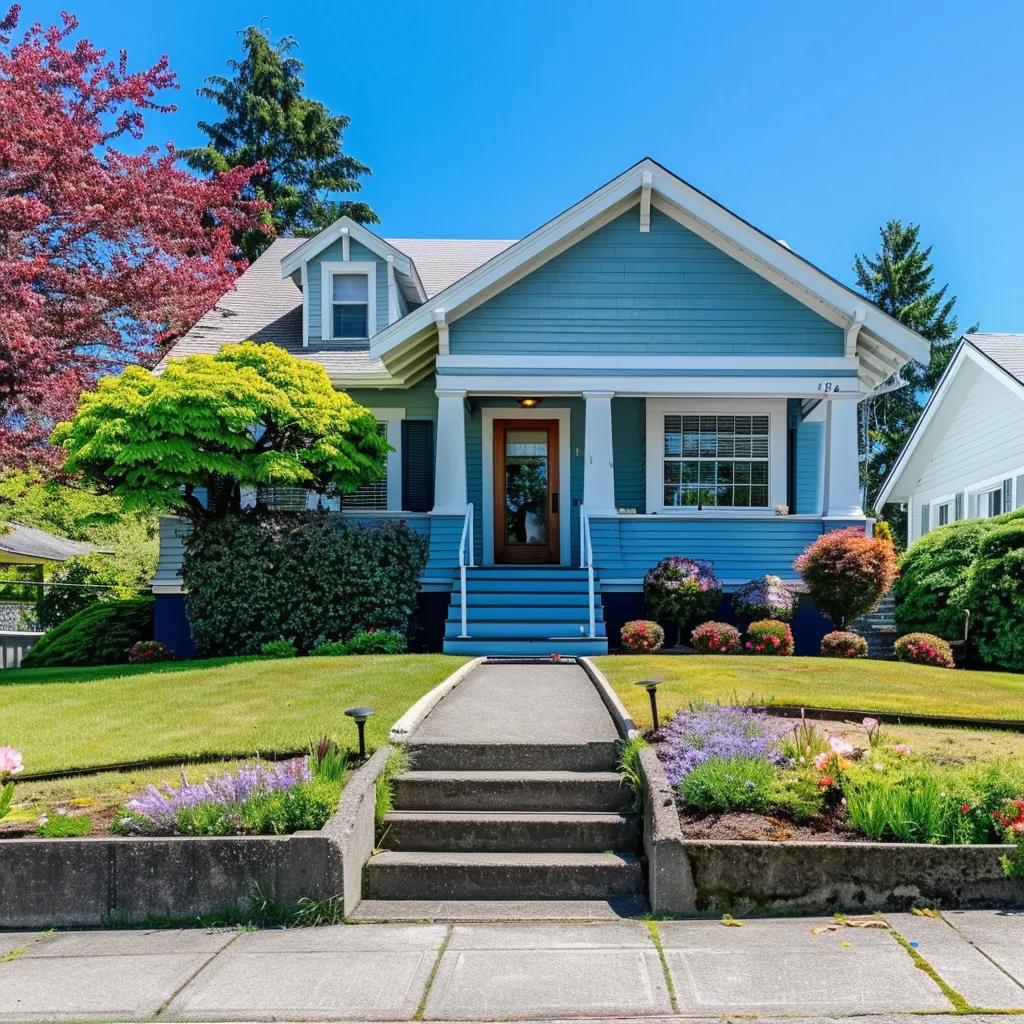 Beautifully rehabilitated home exterior showcasing transformation and curb appeal Beautifully rehabilitated home exterior showcasing transformation and curb appeal