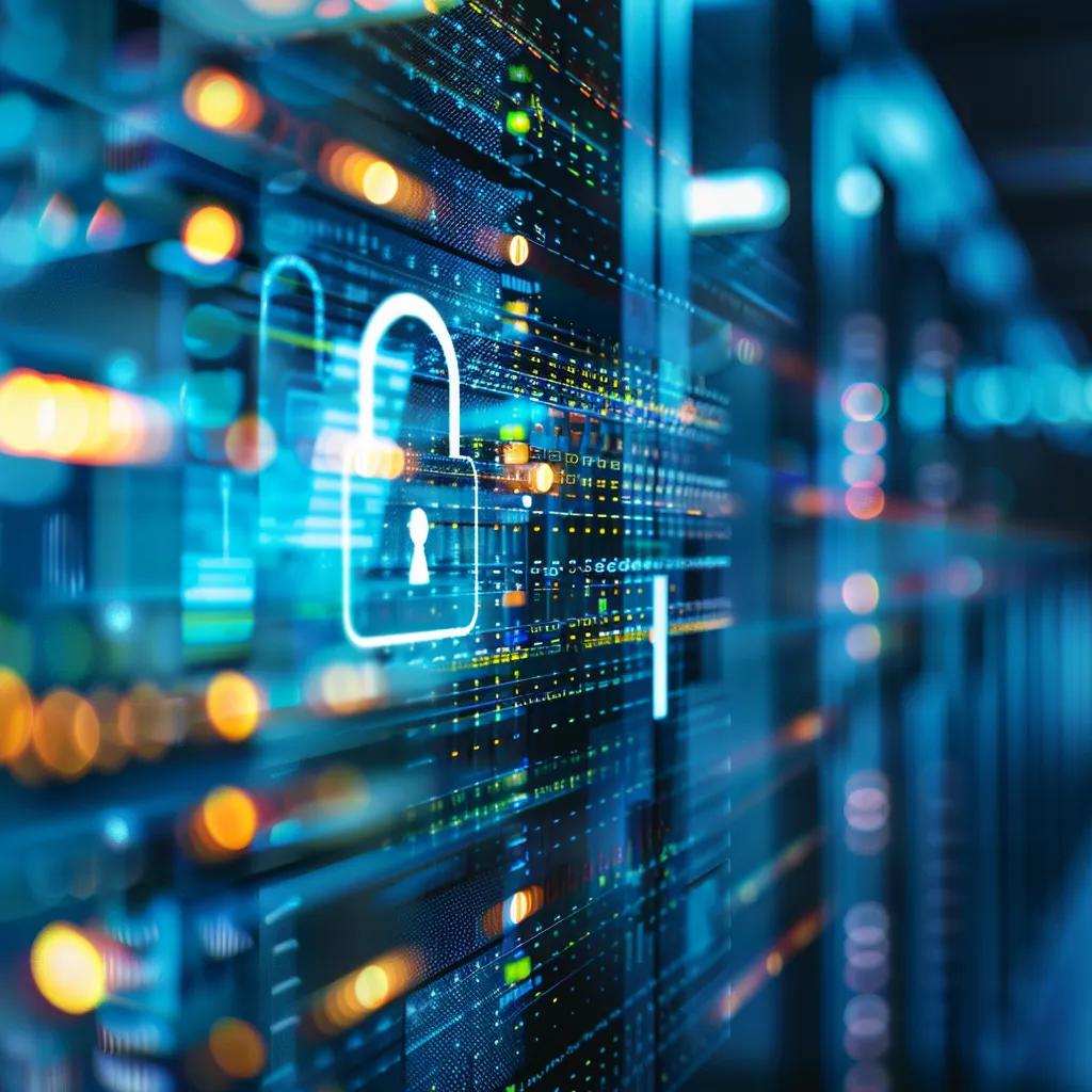 Close-up of encrypted files on a computer screen highlighting data protection