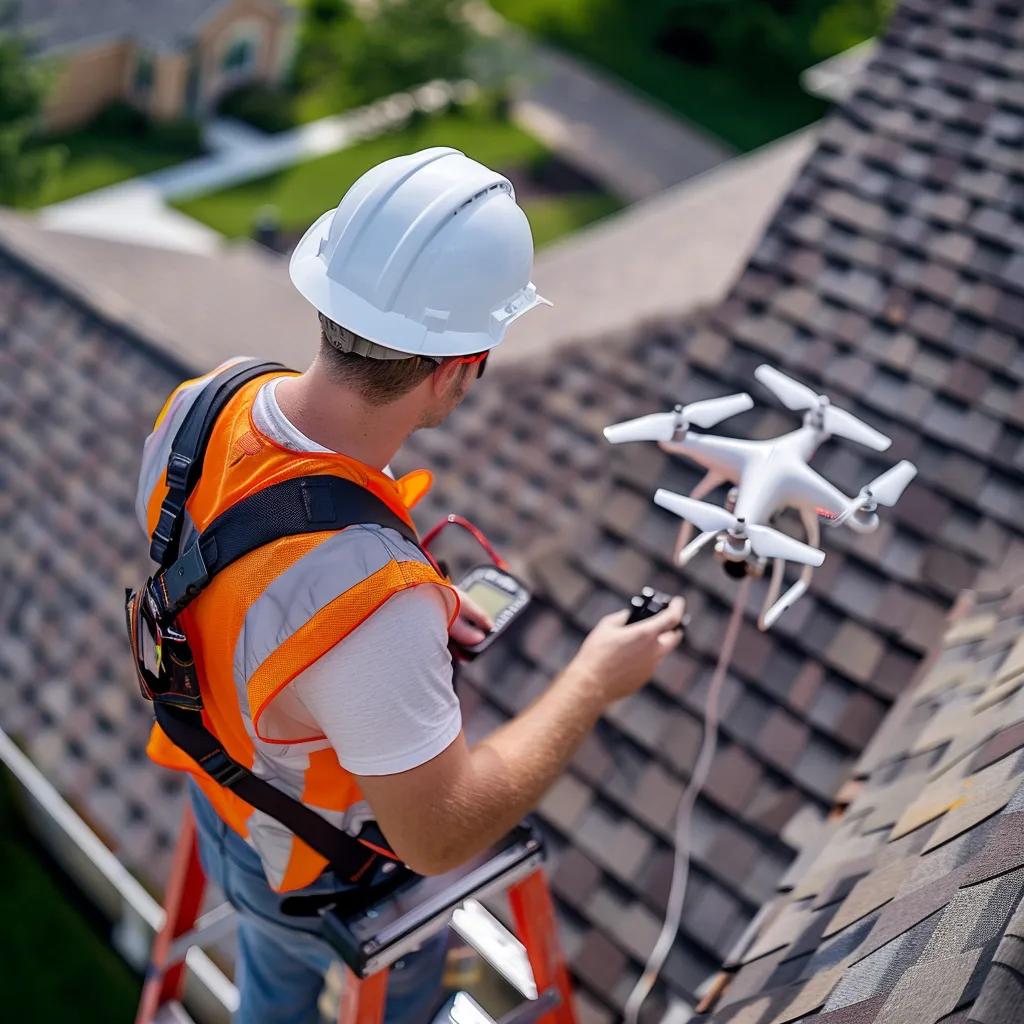comprehensive roof repair services in houston tx 2 Professional conducting a roof inspection in Houston using advanced tools, showcasing the inspection process