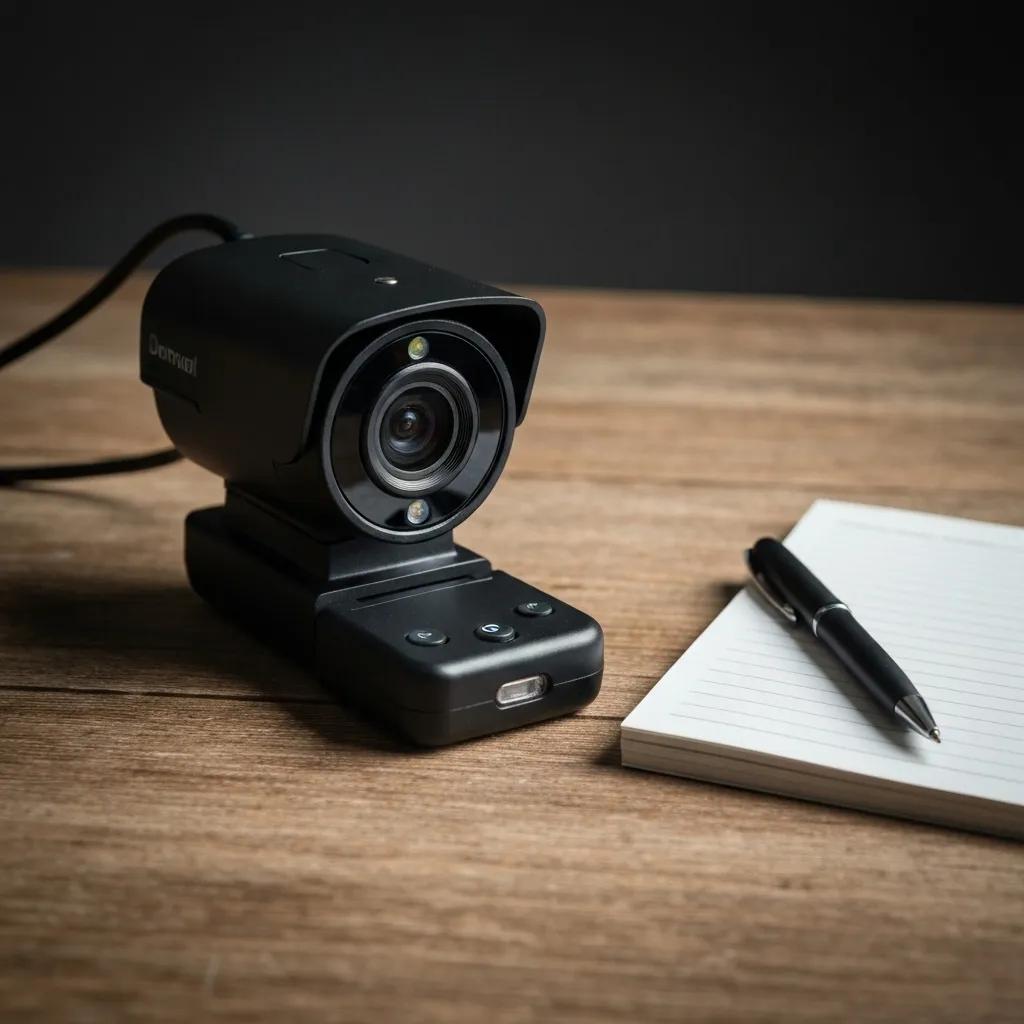 Surveillance equipment including a camera and GPS tracker, highlighting investigative techniques