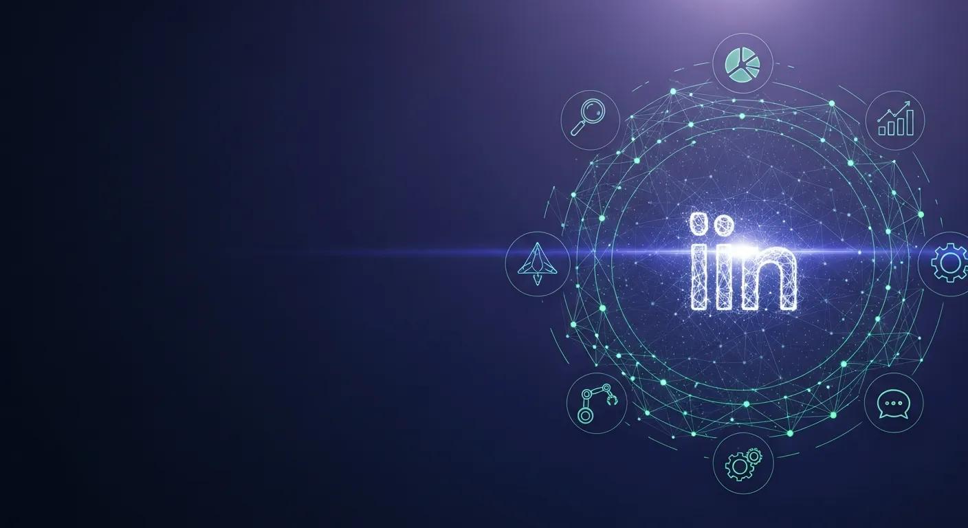 Illustration of an AI-powered LinkedIn outreach workflow