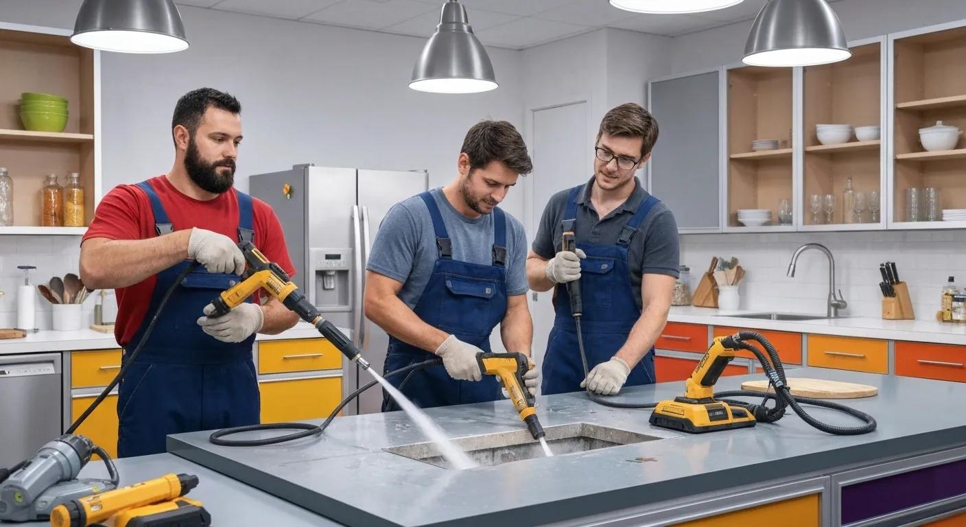 Emergency plumbers using advanced tools for urgent plumbing repairs
