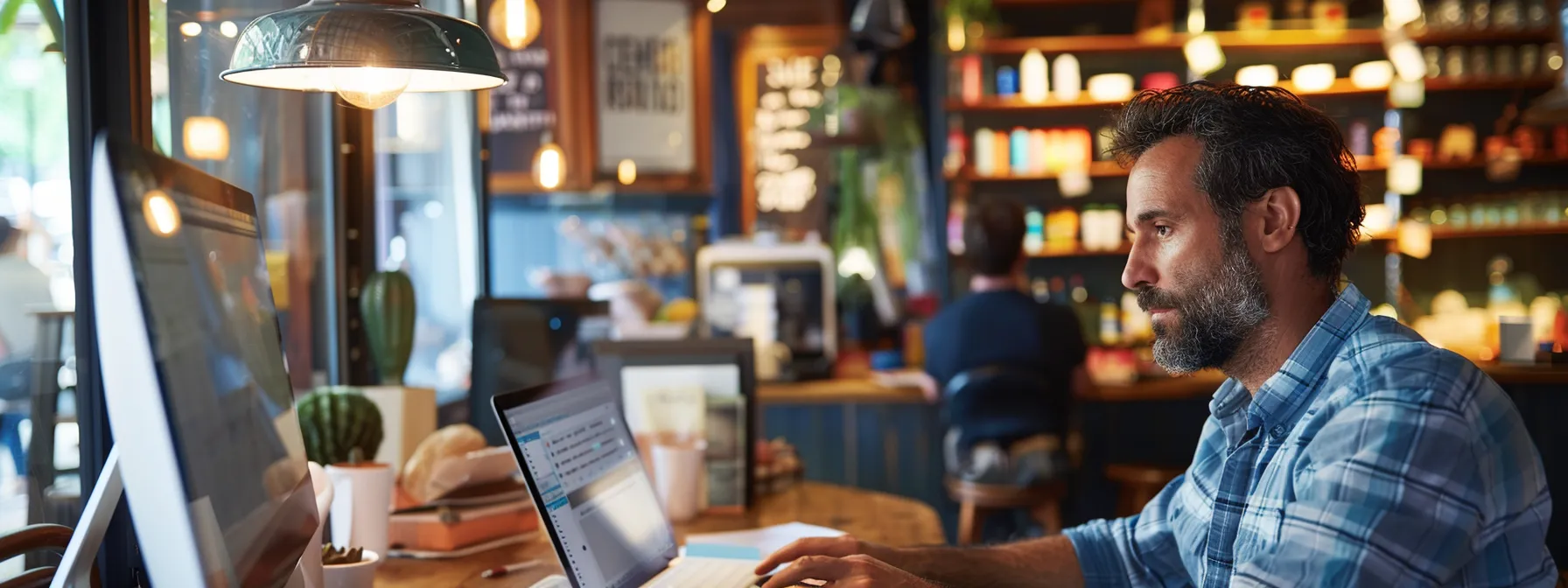 A Business Owner Updating Their Google Business Profile On A Computer.