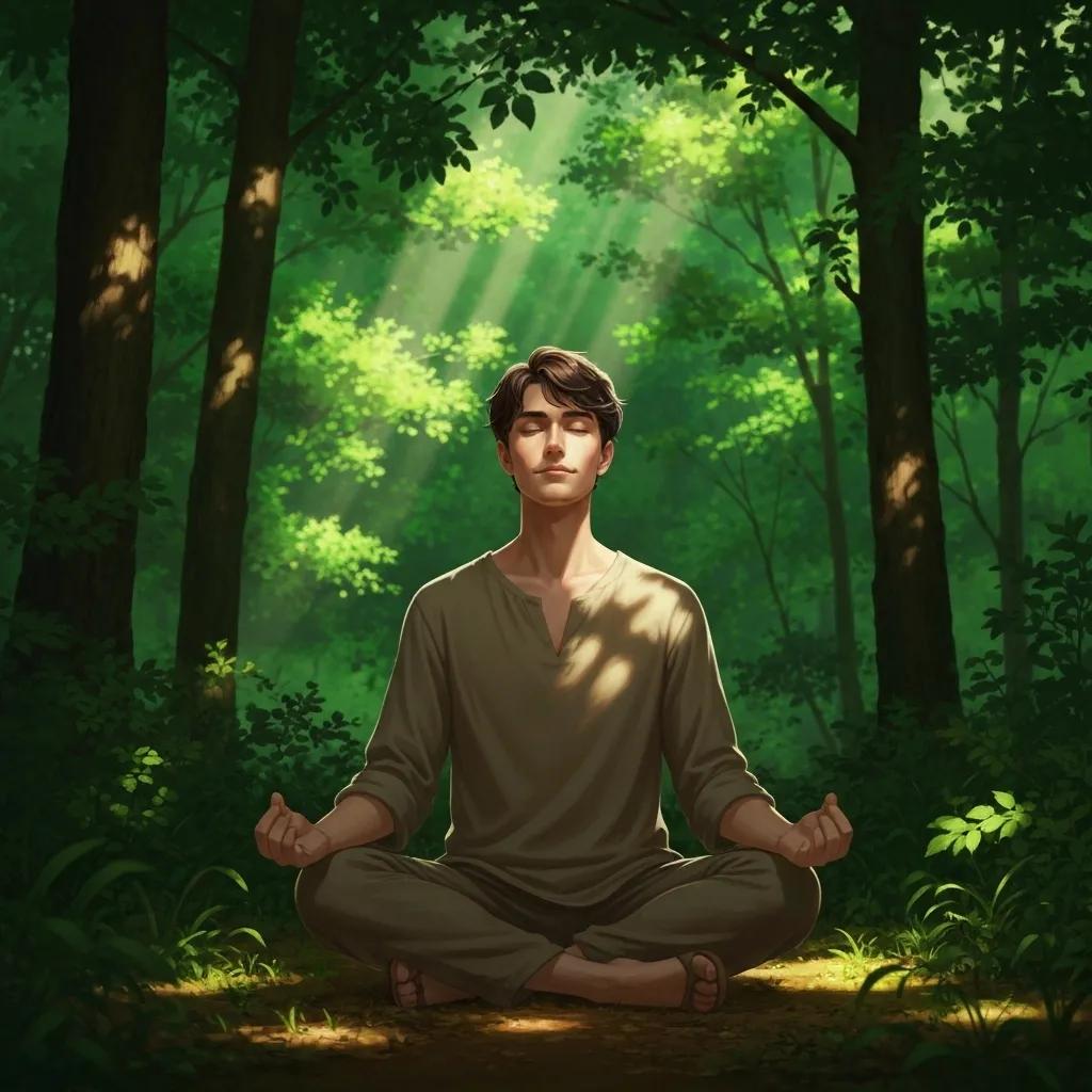 Person meditating in nature, embodying mindfulness and self-awareness