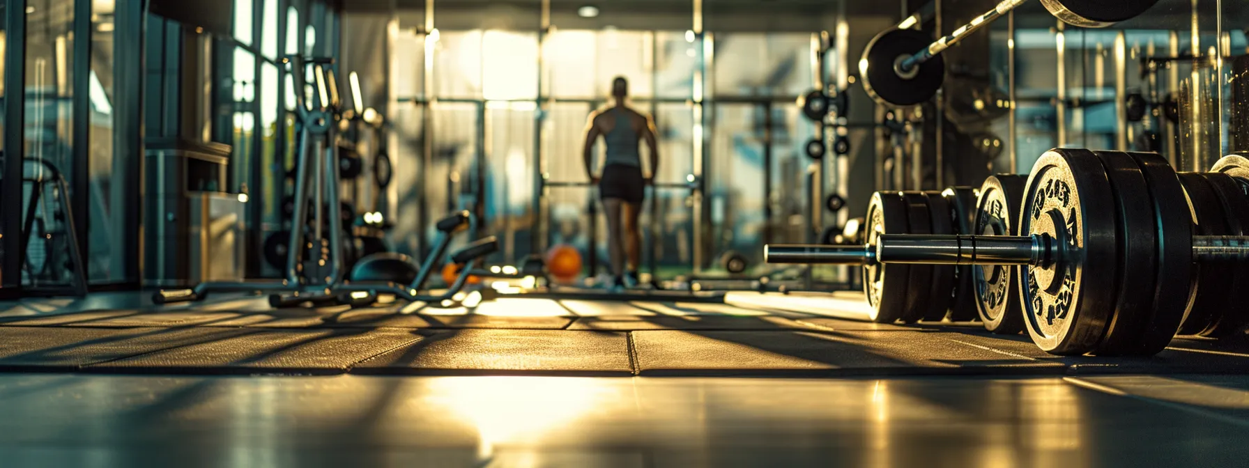 a person lifting weights in a gym, with a focus on building lean muscle mass and incorporating cardio for weight management.