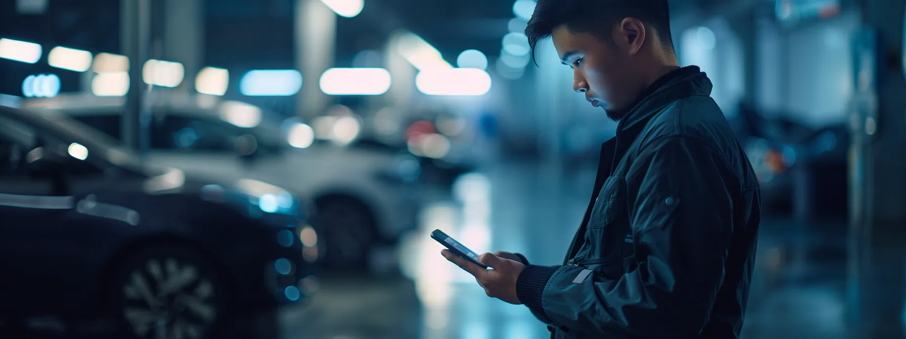 a customer using an android app on a smartphone, receiving real-time vehicle details and interest rate calculations with speed and precision.