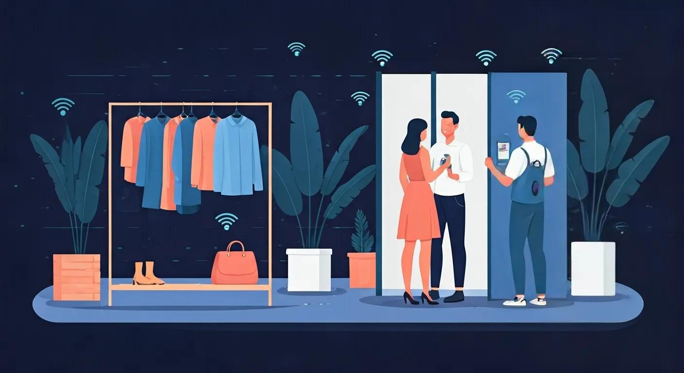 Fashion retail environment featuring RFID technology for inventory management