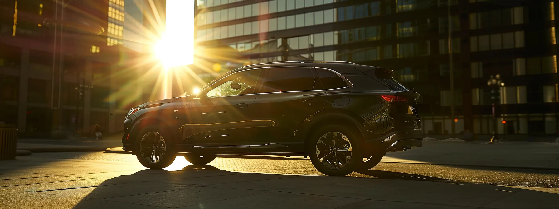 a shiny, modern cpo suv parked under the bright indianapolis sun, showcasing its sleek design and advanced features.